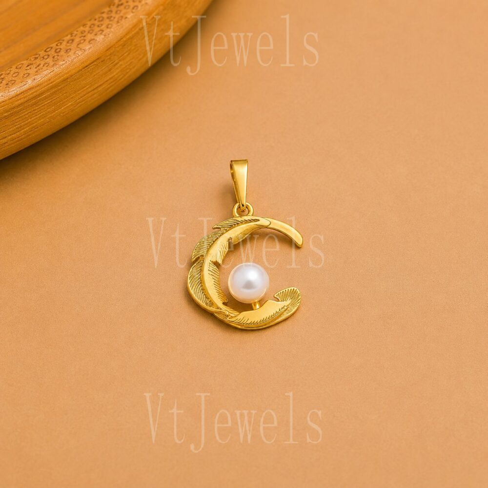 925 Sterling Silver Pearl Letter C Pendant