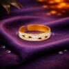 925 Sterling Silver Gold Plated Evil Eye Adjustable Ring