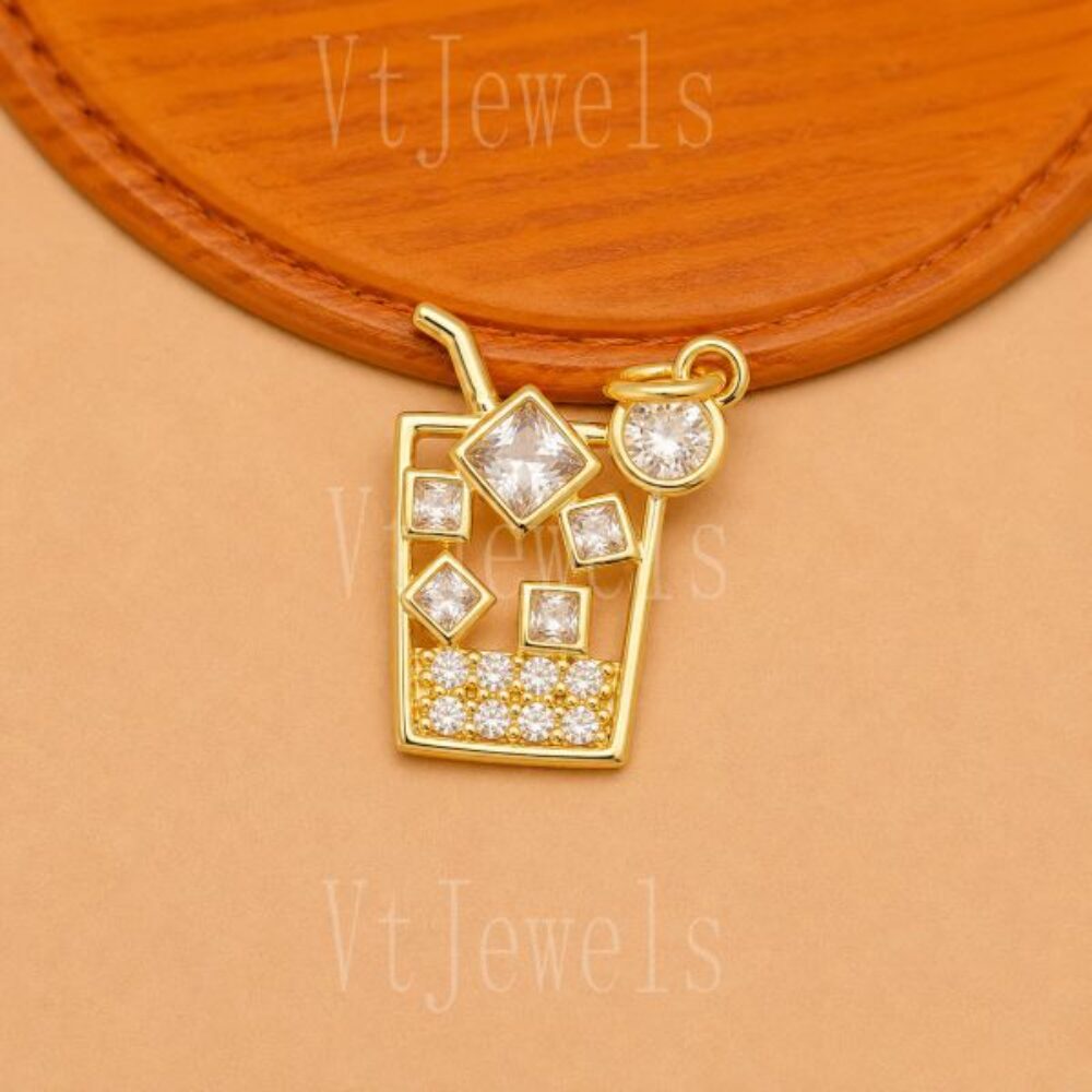 925 Sterling Silver Cocktail Glass Pendant