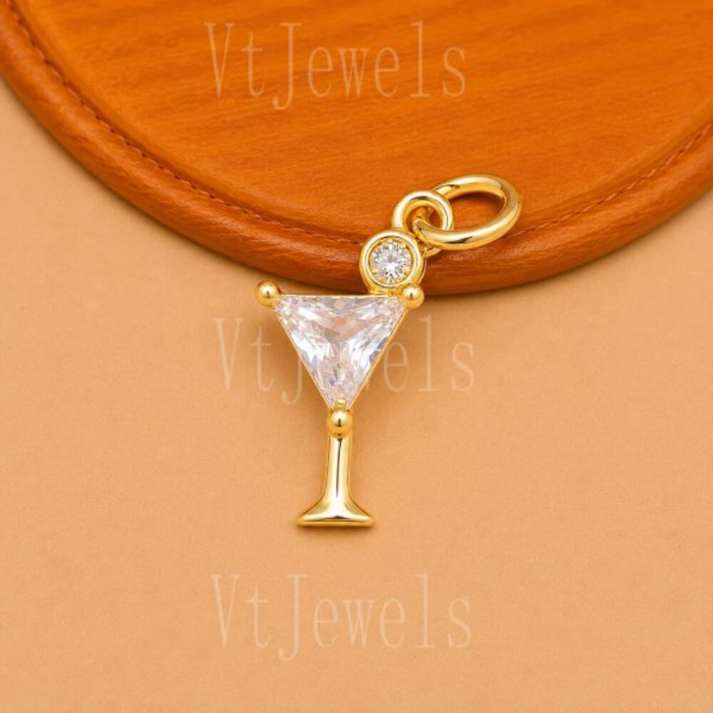 925 Sterling Silver Martini Glass Pendant