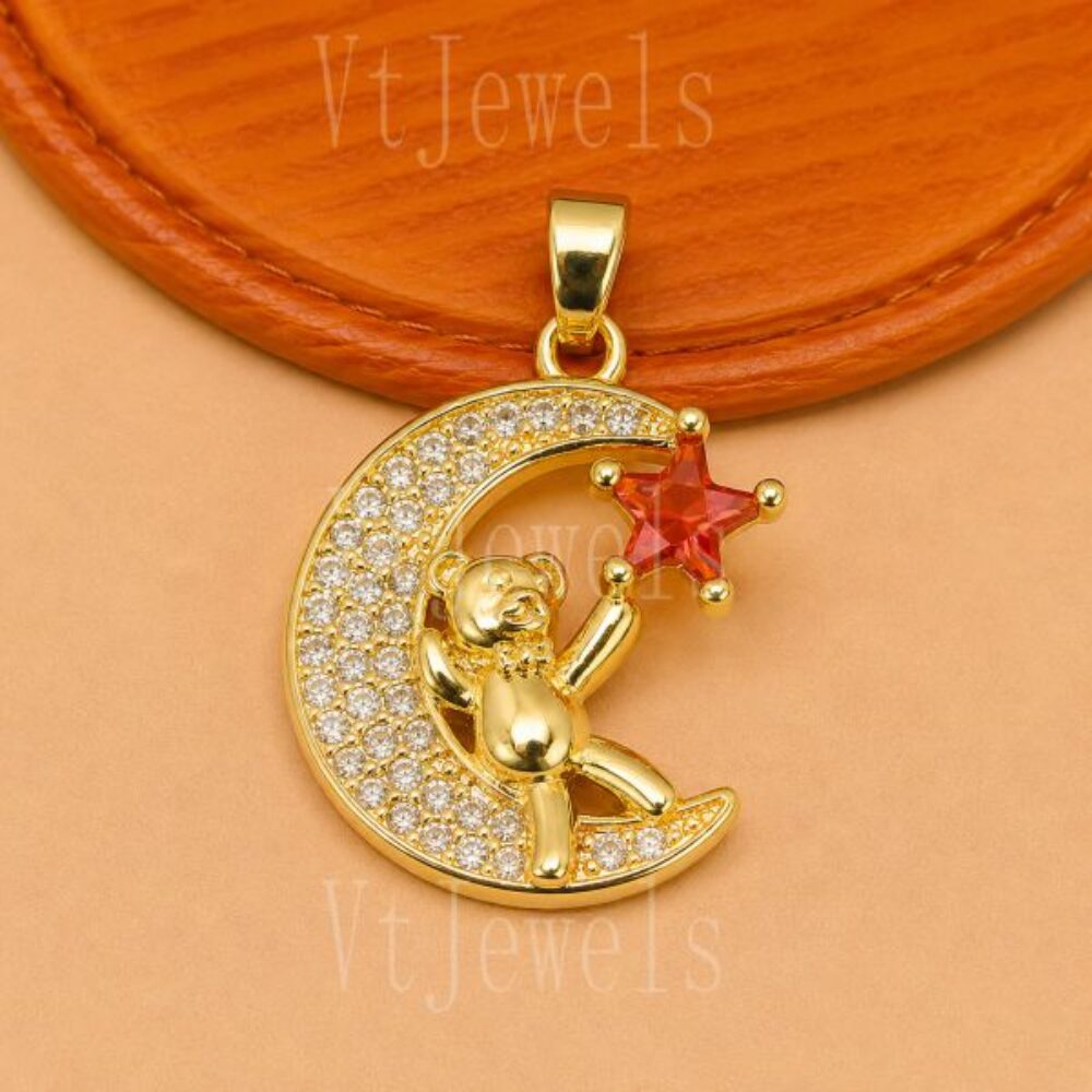 925 Sterling Silver Moon Cat Pendant
