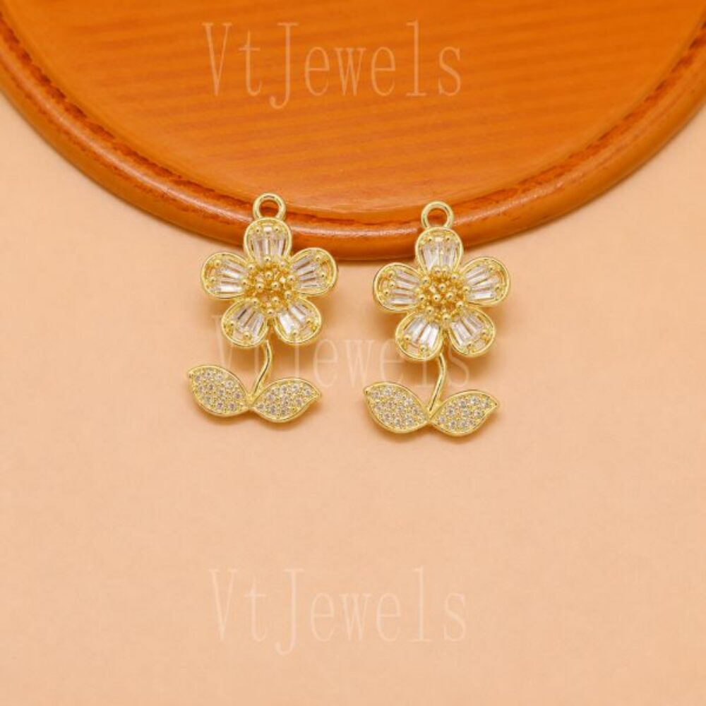 One Pcs 925 Sterling Silver Cherry Blossom Flower Charms