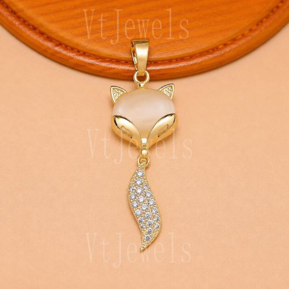 925 Sterling Silver Fox Pendant