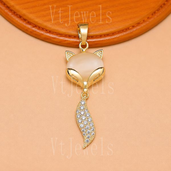 925 Sterling Silver Fox Pendant