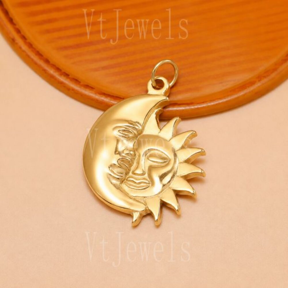 925 Sterling Silver Sun Moon Pendant