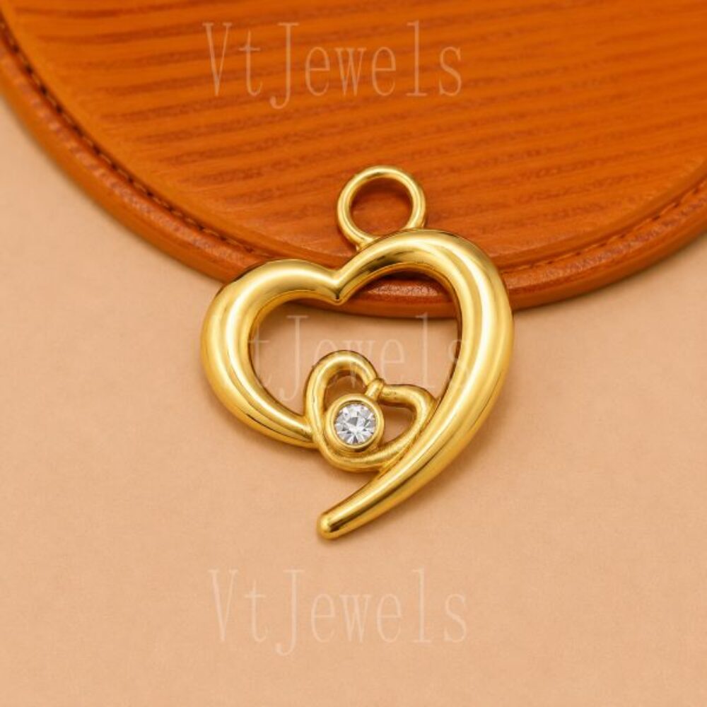 925 Sterling Silver Double Heart Pendant