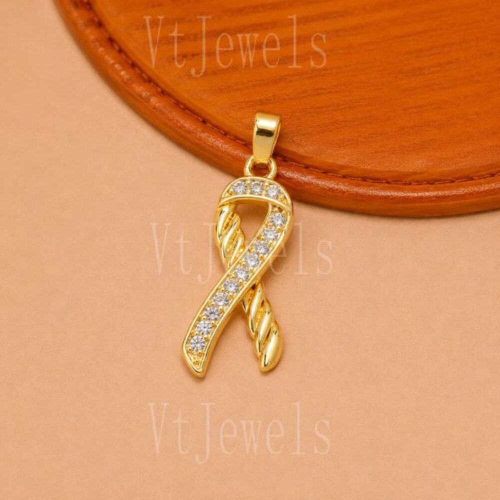 925 Sterling Silver Awareness Ribbon Pendant