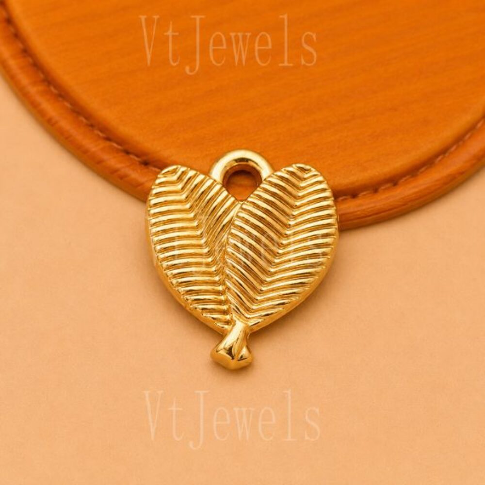 925 Sterling Silver Double Leaf Heart Pendant