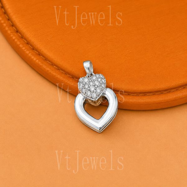 925 Sterling Silver Double Heart Pendant