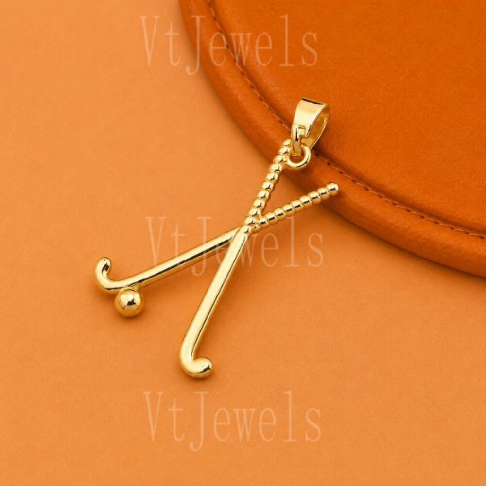 925 Sterling Silver Hockey Stick Pendant