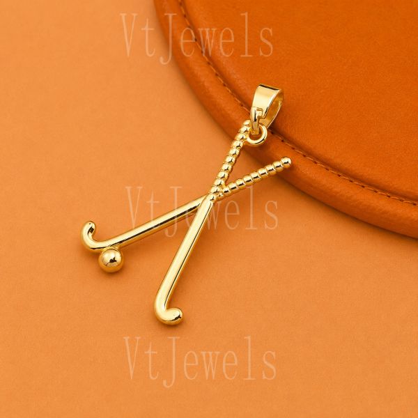 925 Sterling Silver Hockey Stick Pendant