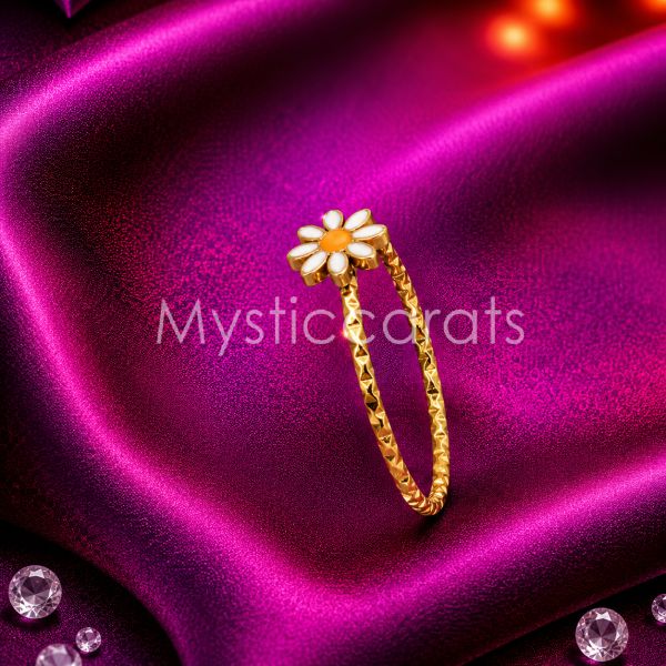 925 Sterling Silver Gold Plated Floral Ring