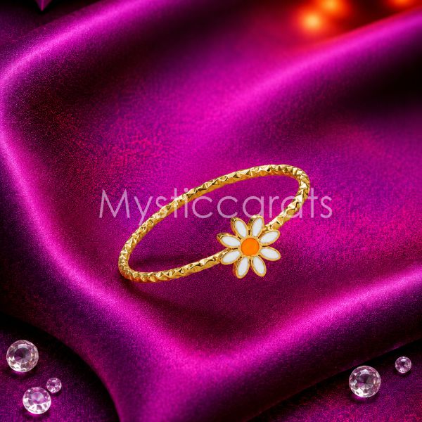 925 Sterling Silver Gold Plated Floral Ring
