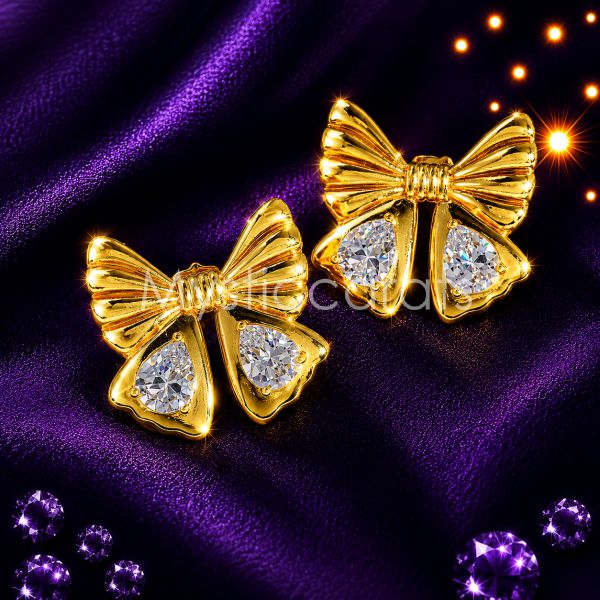 925 sterling silver Bow Stud Earrings