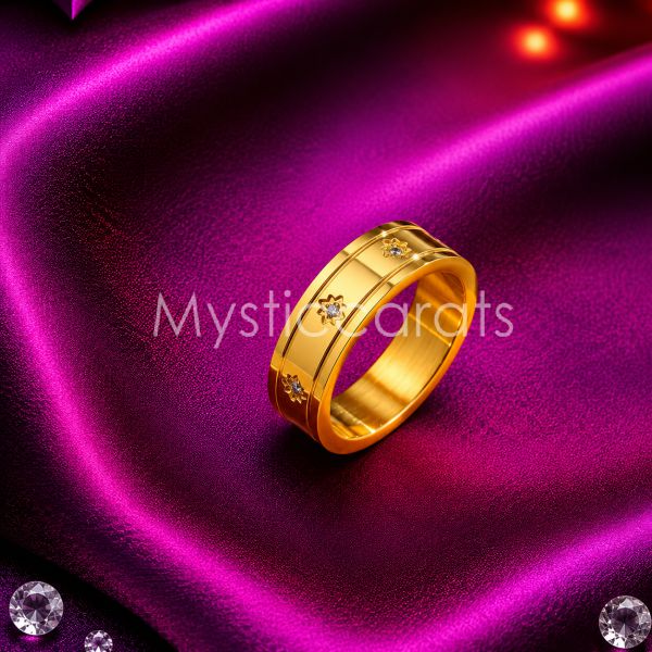 925 Sterling Silver Gold Plated Celestial Ring - Image 3