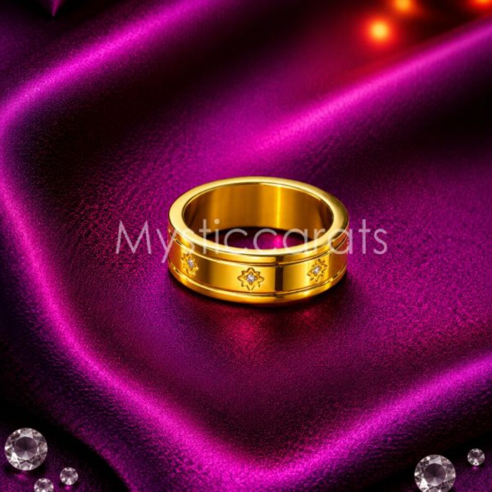 925 Sterling Silver Gold Plated Celestial Ring