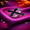 925 Sterling Silver Black Enamel Gothic Cross Ring