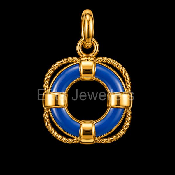 925 Sterling Silver Nautical Lifebuoy Pendant - Image 3