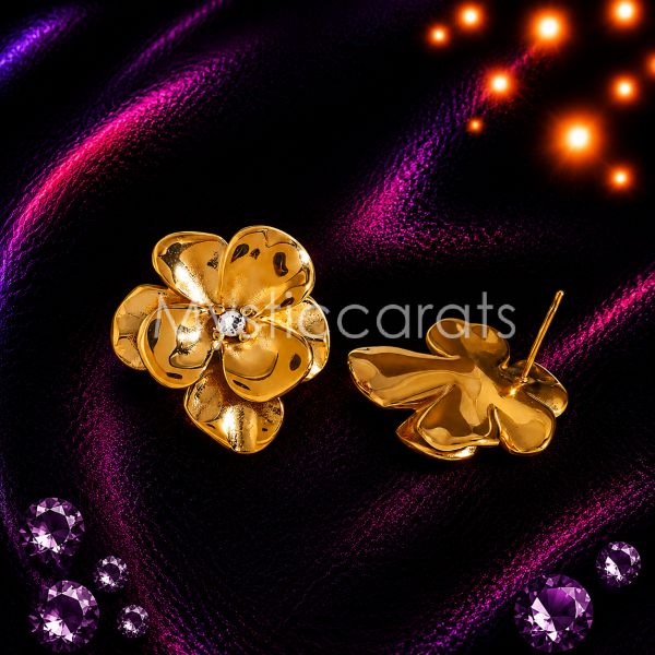 925 sterling silver Floral Stud Earrings - Image 3