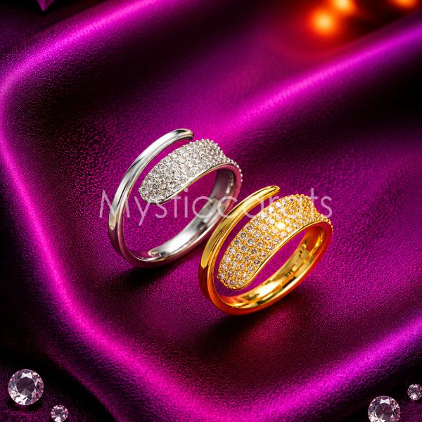 One Pcs 925 Sterling Silver Pave diamond Ring