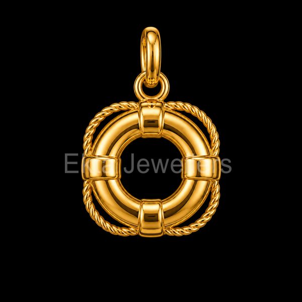 925 Sterling Silver Nautical Lifebuoy Pendant
