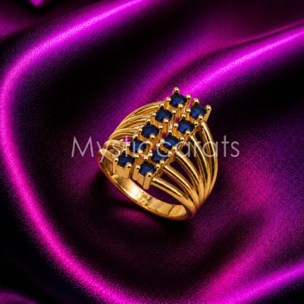 925 Sterling Silver Blue Sapphire Cluster Ring