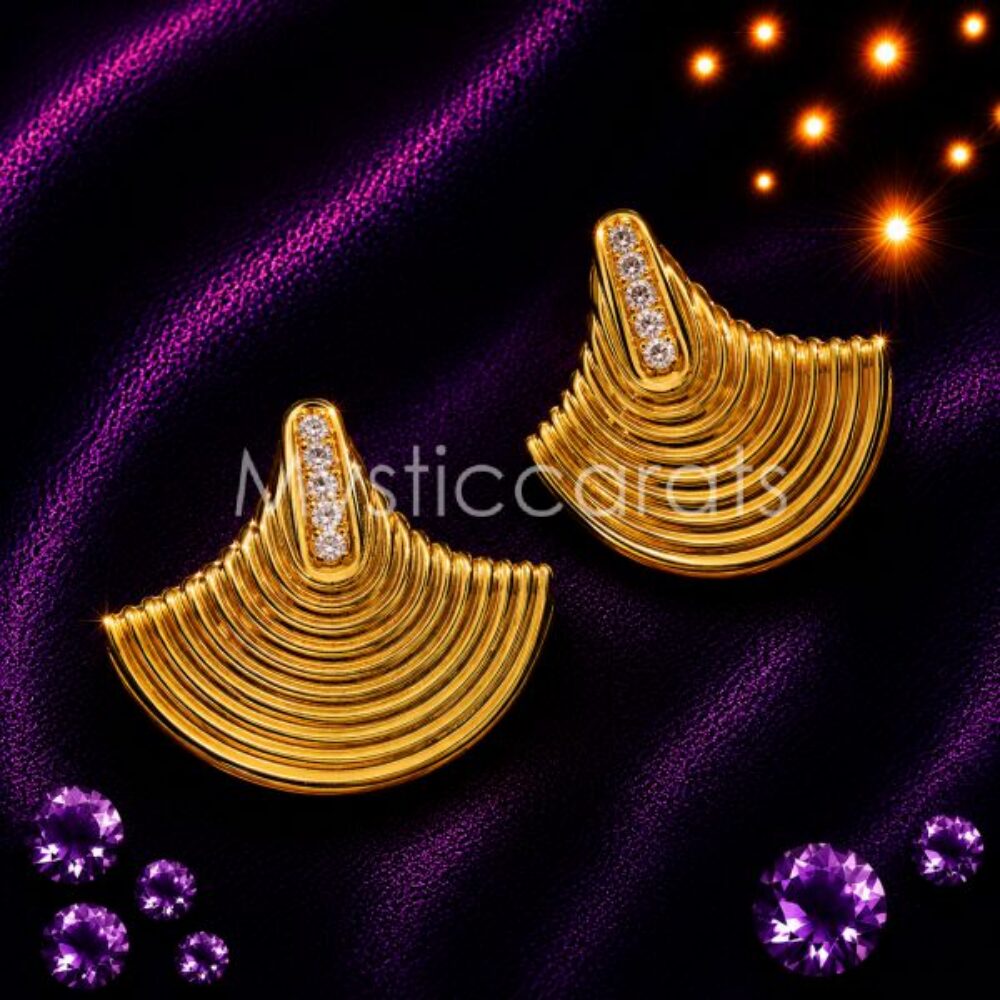925 sterling silver Fan Stud Earrings