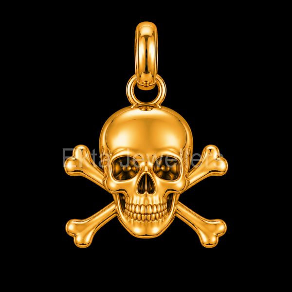 Skull and Crossbones 925 Sterling Silver Pendant