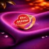 925 Sterling Silver Gold Plated "Be Mine" Red Enamel Heart Signet Ring