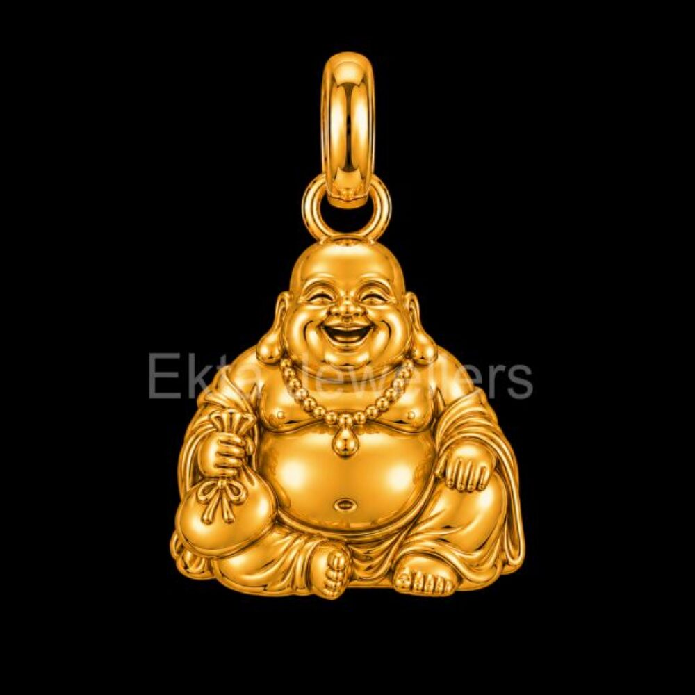 Laughing Buddha 925 Sterling Silver Pendant