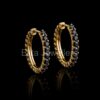 925 sterling silver Black Hoop Earrings