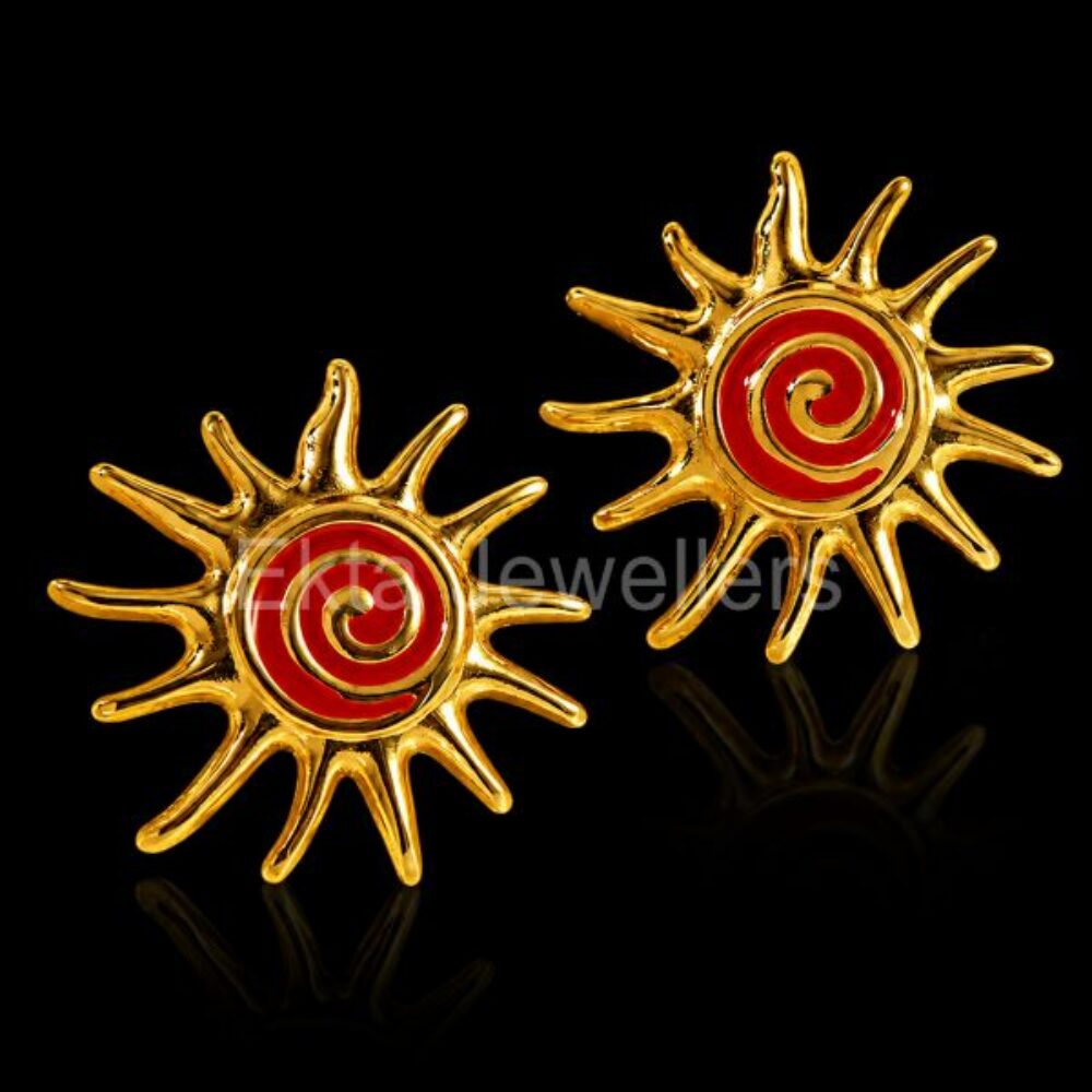925 Sterling Silver Sun Stud Earrings