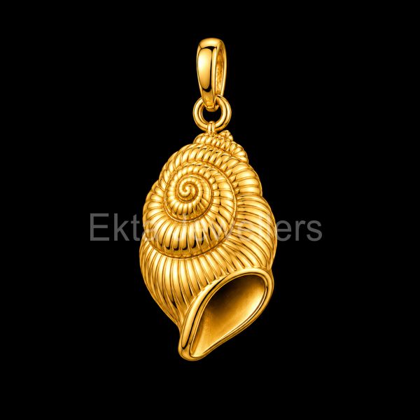 Spiral Seashell 925 Sterling Silver Ocean Pendant