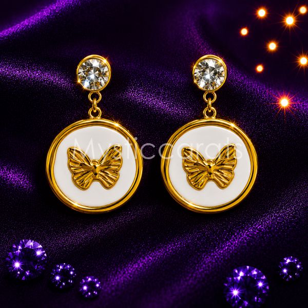 925 sterling silver Butterfly Coin Drop Earrings