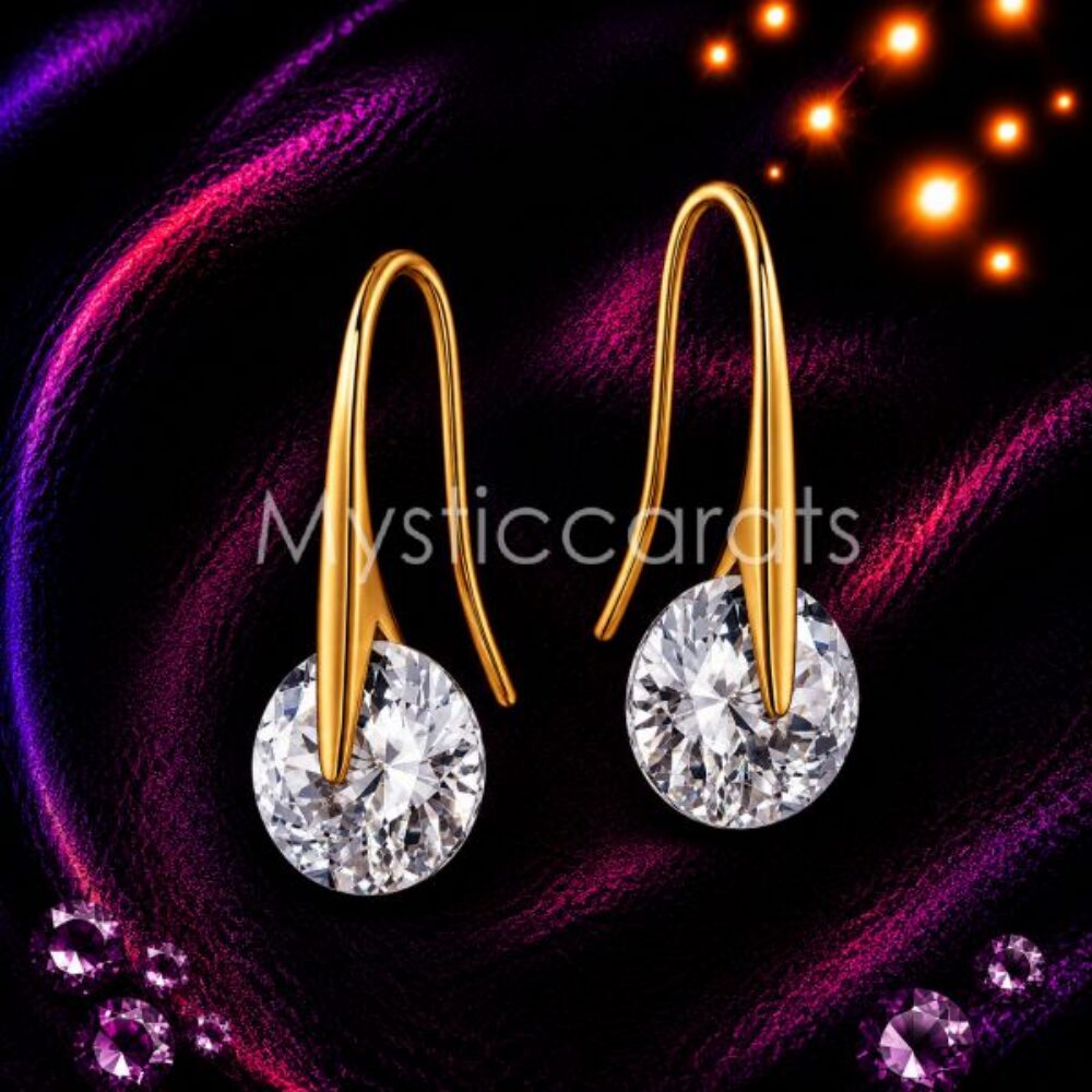 925 sterling silver Diamond Disc Drop Earrings