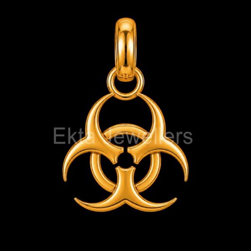 Biohazard 925 Sterling Silver Symbol Pendant
