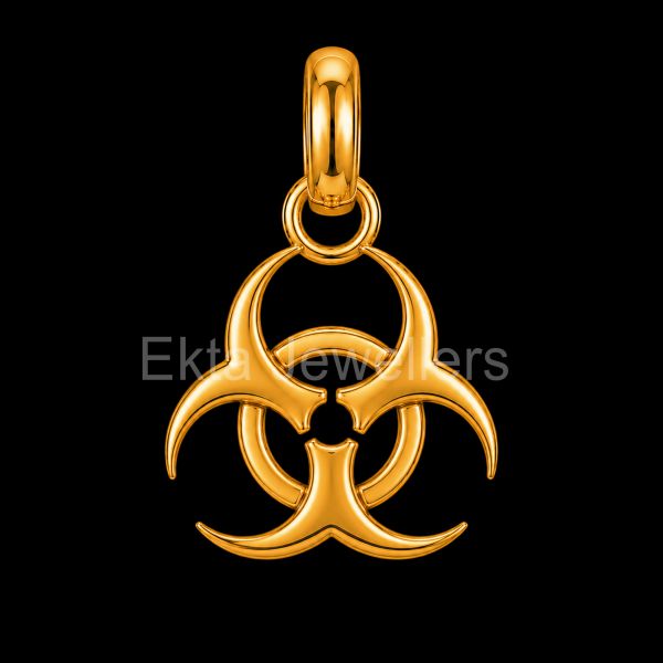 Biohazard 925 Sterling Silver Symbol Pendant