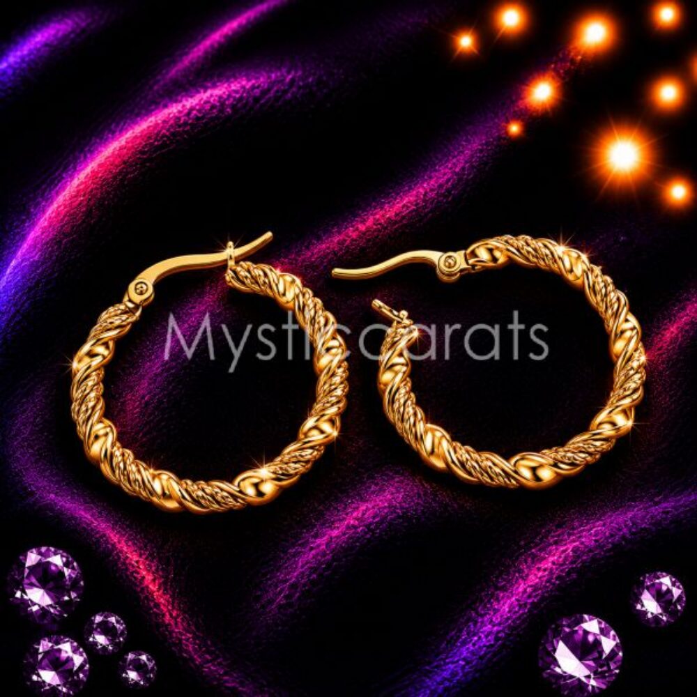 925 sterling silver Twisted Rope Hoop Earrings