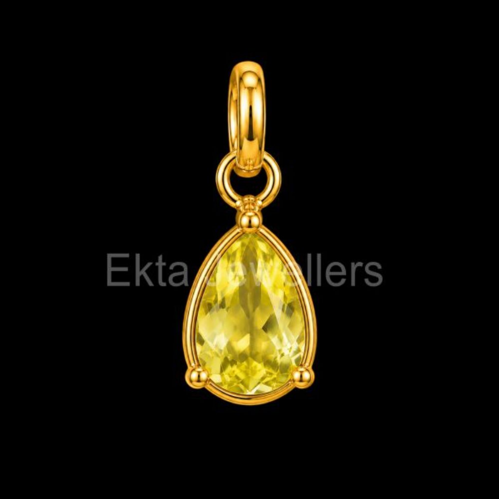 Pear-Cut Citrine 925 Sterling Silver Pendant