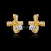 925 sterling silver Gold Bow Stud Earrings