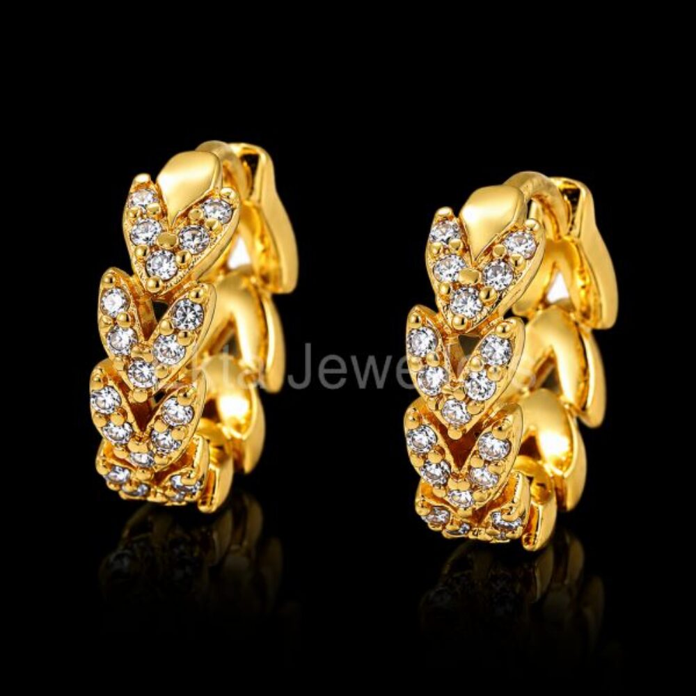 Gold Heart Huggie Earrings