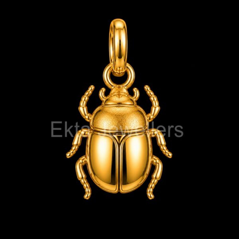 Egyptian Scarab Beetle 925 Sterling Silver Pendant