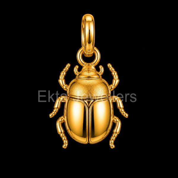 Egyptian Scarab Beetle 925 Sterling Silver Pendant