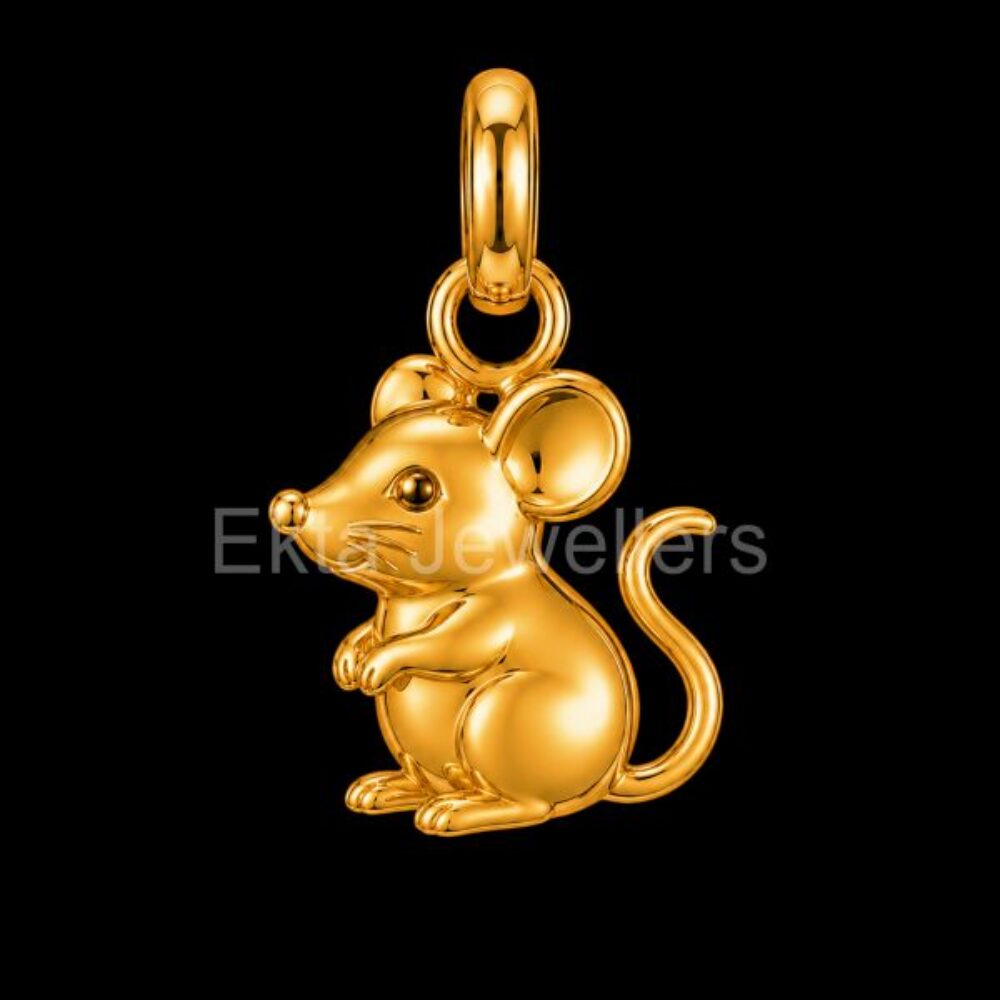 Adorable Little Mouse 925 Sterling Silver Pendant