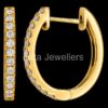 925 sterling silver Gold Diamond Hoop Earrings