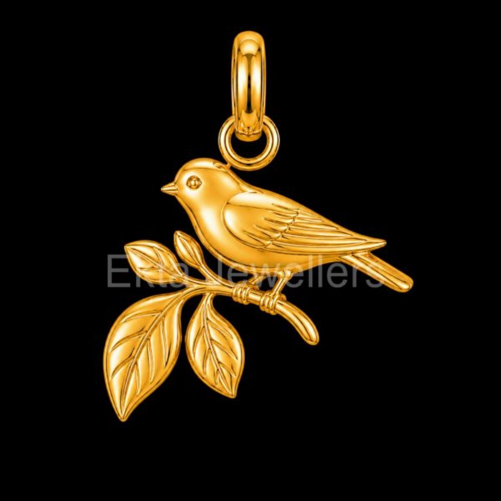 Bird on Branch 925 Sterling Silver Pendant