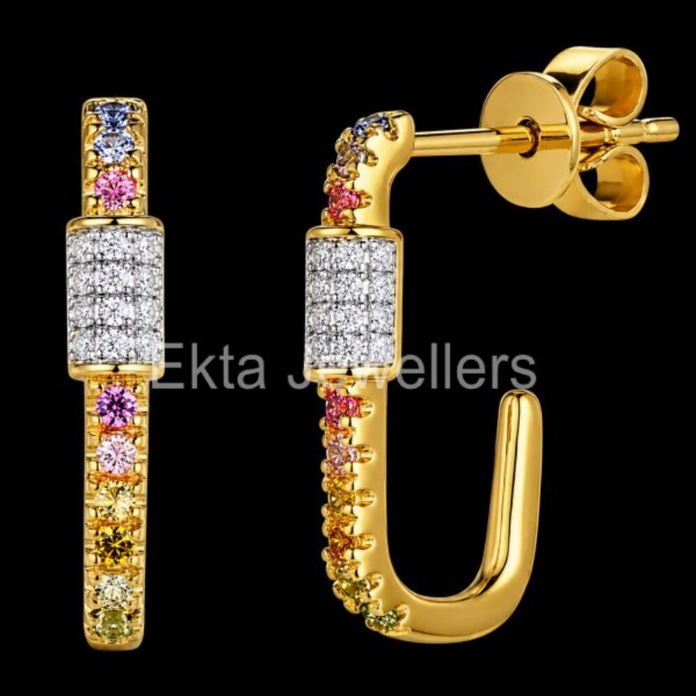 925 Sterling Silver Rainbow Hoop Earrings
