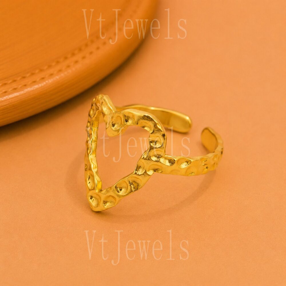 925 Sterling Silver Adjustable Heart Ring