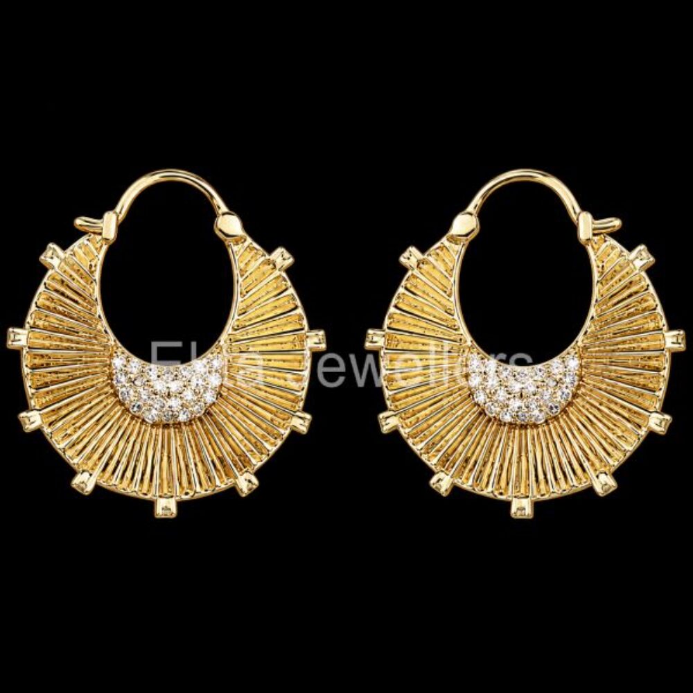 925 Sterling Silver Sunburst Hoop Earrings