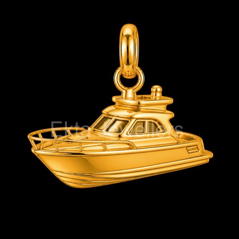 Luxury Speedboat Yacht Pendant - 925 Sterling Silver